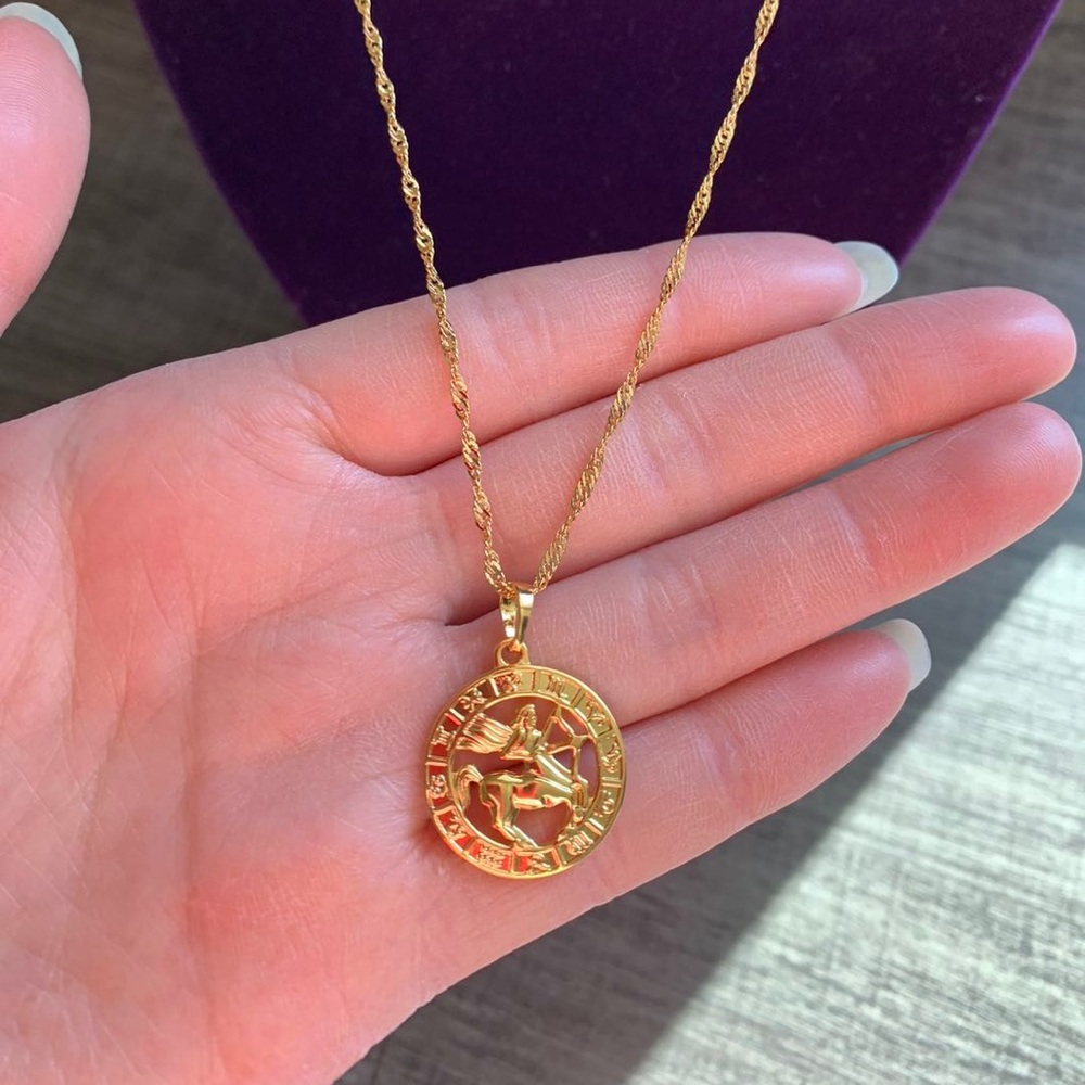 Sagittarius Zodiac Sign 18K GF Necklace